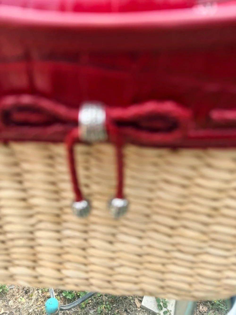 Brighton Woven Straw‎ Tote Emma Red leather Trim model H70027